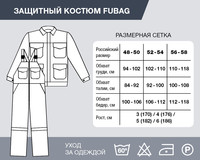 Защитный костюм Fubag размер 48-50 рост 3 31901 Защитный костюм размер 48-50 рост 3 Fubag