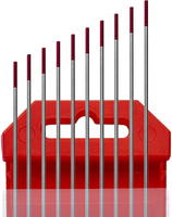 Изображение 7340022 Электроды вольфрамовые WТ-20, Ø 1,6 мм, цвет красный  наиболее распространенные электроды, поскольку они первые показали существенные преимущ КЕДР