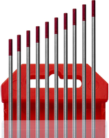 Изображение 7340024 Электроды вольфрамовые WТ-20, Ø 2,4 мм, цвет красный  (торированные) предназначены для сварки углеродистых, низколегированных и нержавеющих ст КЕДР