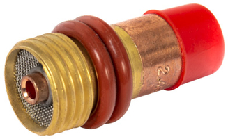 Изображение 8018383 Держатель цанги ГАЗ ЛИНЗА КЕДР для комплекта с прозрачным соплом Ø 2,4мм (TIG 17–18–26) предназначен для горелок серии TIG. КЕДР