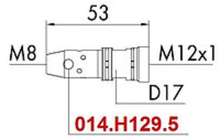 Изображение 014.H129.5 Держатель контактного наконечника D17/M8/53 для надеваемого газового сопла ABICOR BINZEL