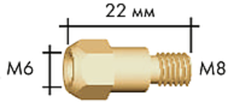 Изображение 142.0007 Держатель контактного наконечника M6, 22.0 мм, короткий ABICOR BINZEL