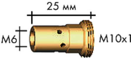 Изображение 142.0008 Держатель контактного наконечника M6, 25.0 мм, короткий ABICOR BINZEL