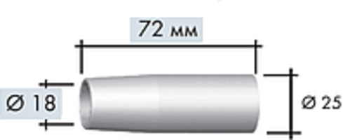 Изображение 145.D036 Газовое сопло M16, NW 18, гальванизированное, коническое L=72 мм ABICOR BINZEL