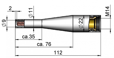 Изображение 145.D448 Газовое сопло M14 диам. 9 L112 ABICOR BINZEL